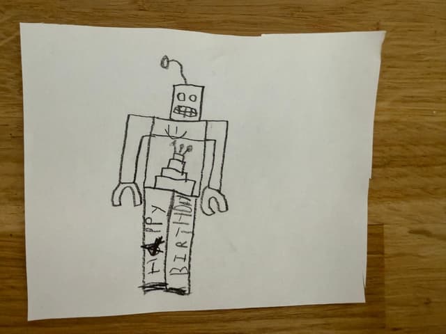 Hand-drawn robot sketch